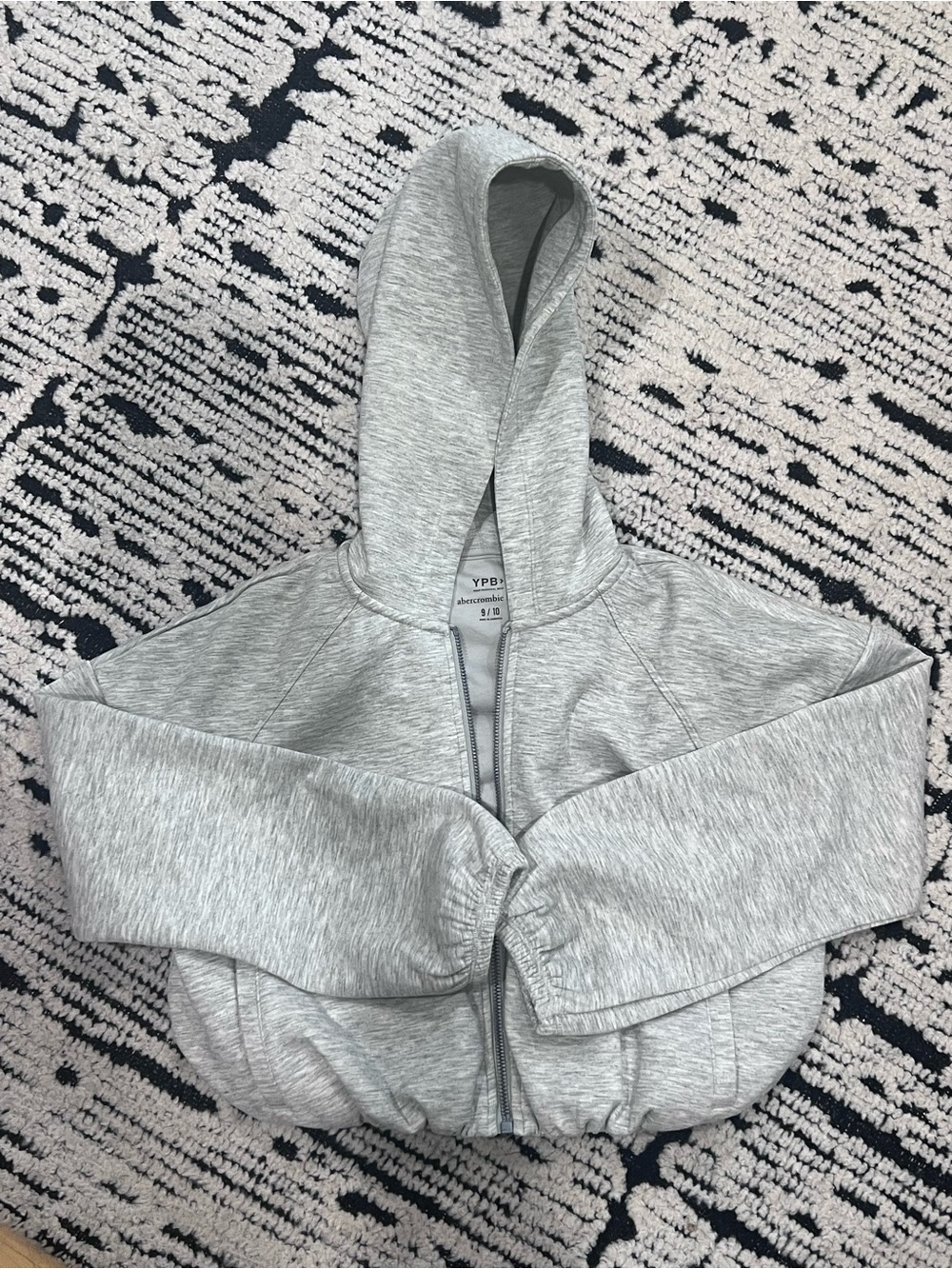 Abercrombie & Fitch Kids Heather Gray Hooded Zip-Up Jacket